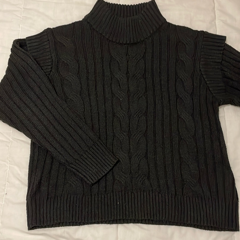 Time & Tru Black Mock Neck Sweater